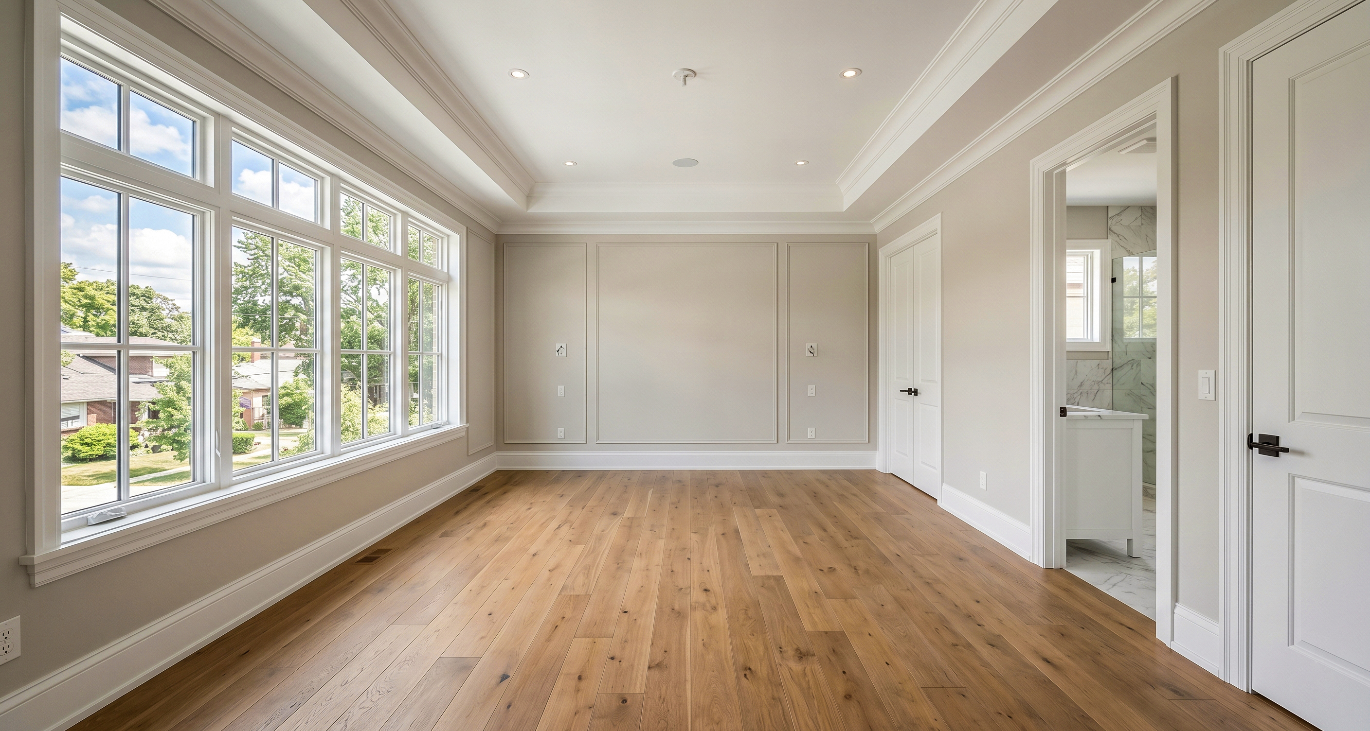 Vacant bedroom before virtual staging.