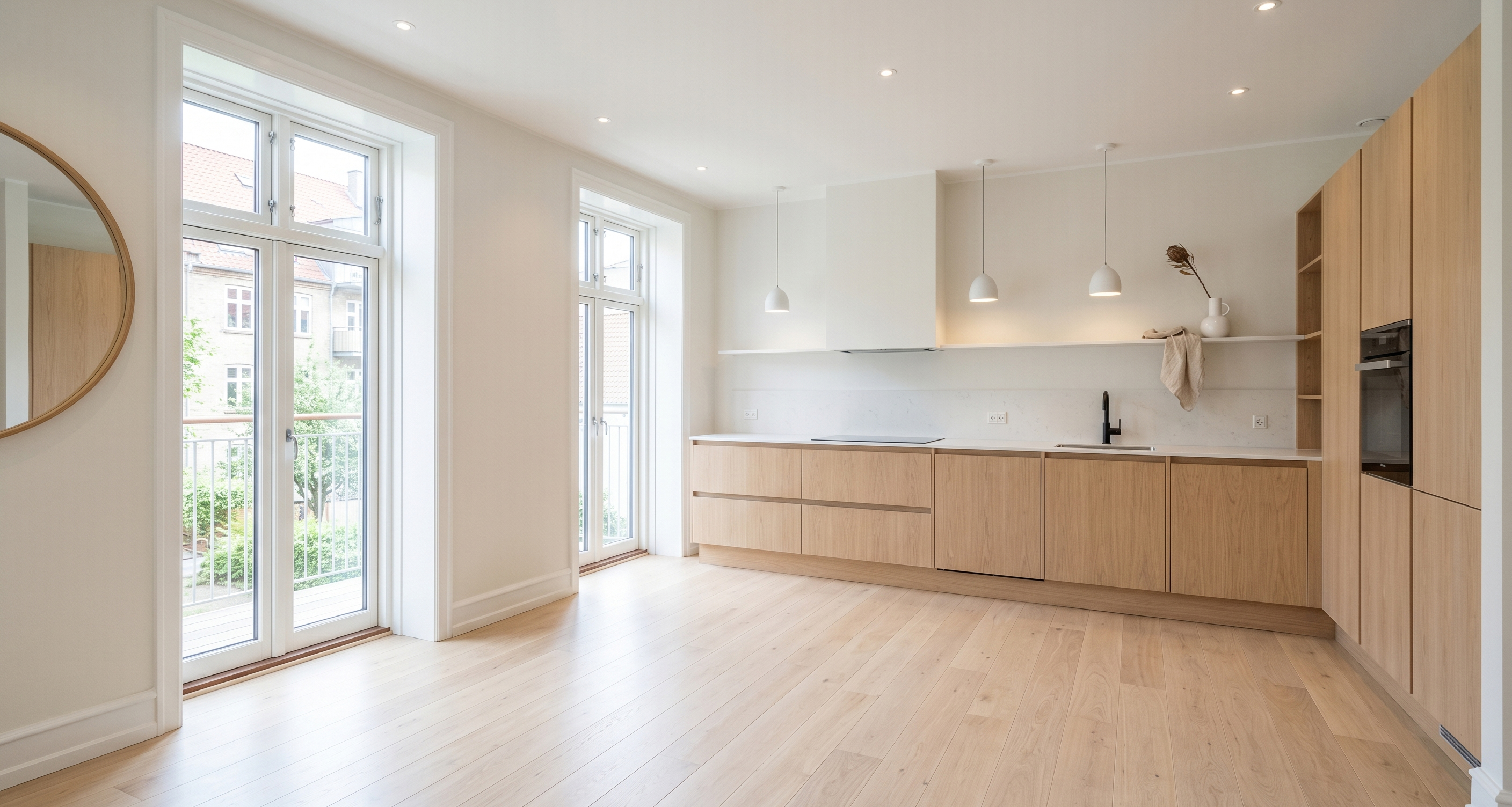 Vacant kitchen before virtual staging.